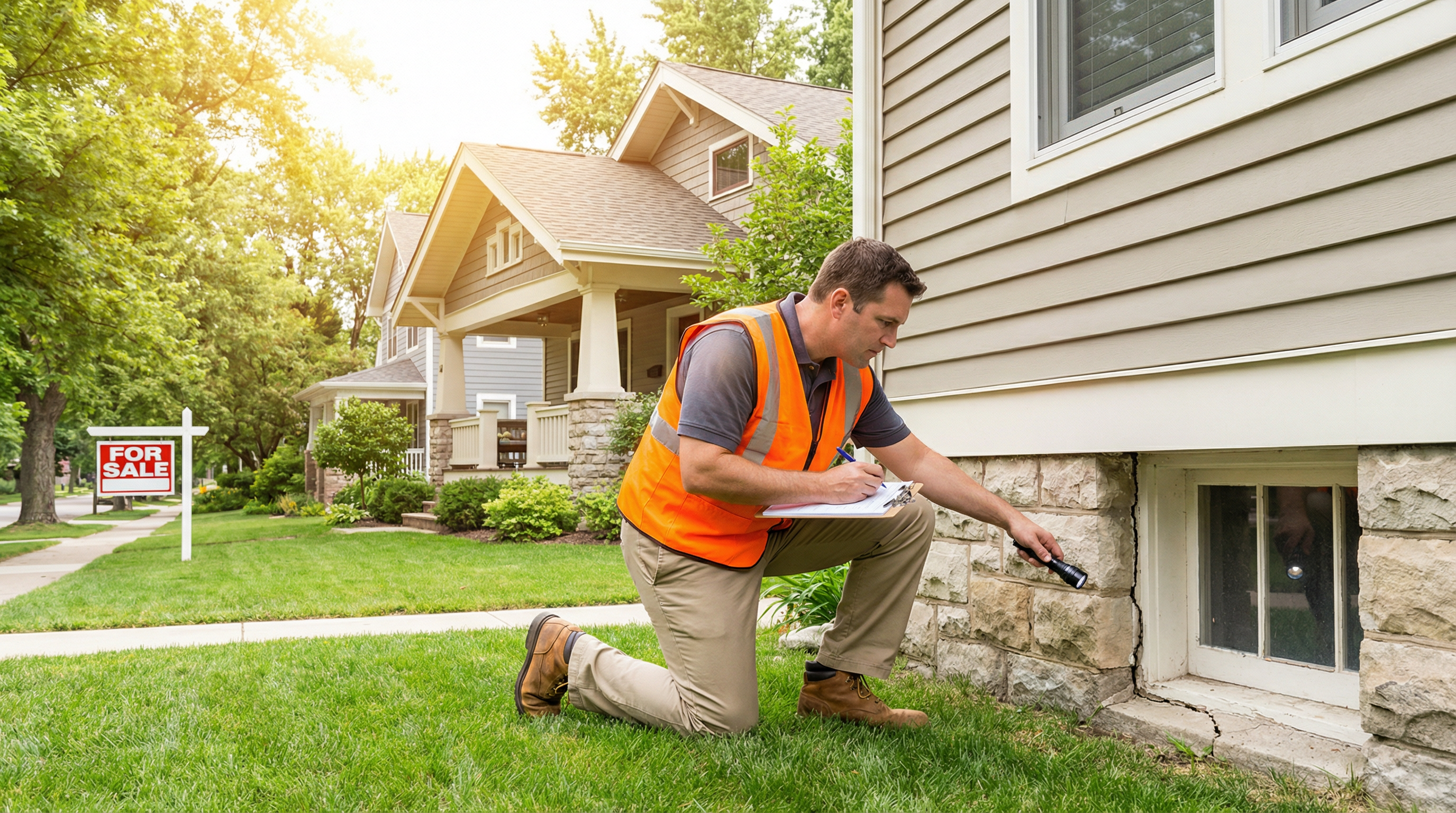 InterNACHI certified home inspector performing comprehensive property inspection in Clinton Township, Michigan